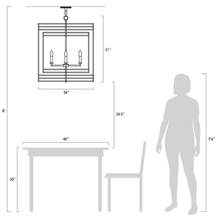 Yarnell 4 - Light Lantern Geometric Chandelier - 3 colour 3D model_4