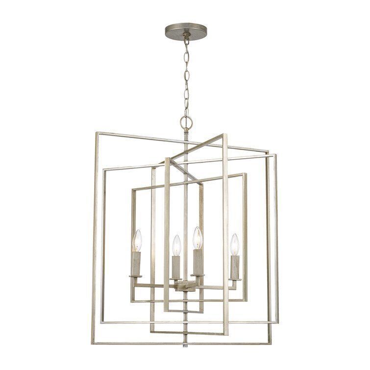 Yarnell 4 - Light Lantern Geometric Chandelier - 3 colour 3D model_5