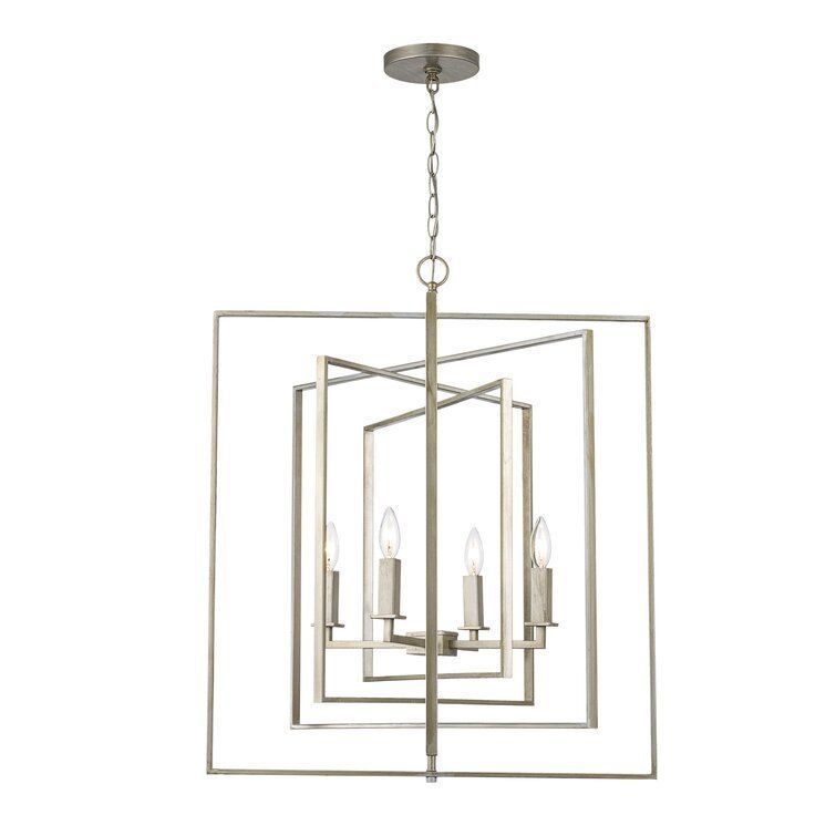 Yarnell 4 - Light Lantern Geometric Chandelier - 3 colour 3D model_14