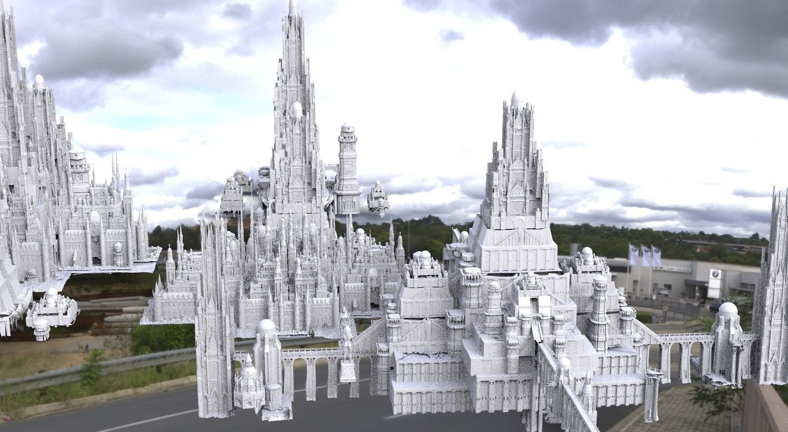 Ancient Dracula Castle city collection 1 Kit bash 3D model_5