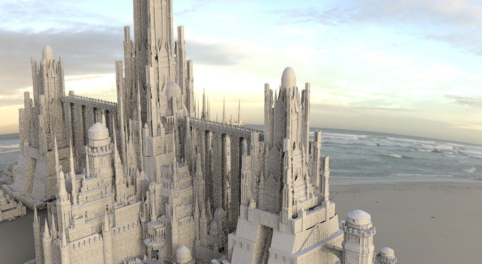 Ancient Dracula Castle city collection 1 Kit bash 3D model_3