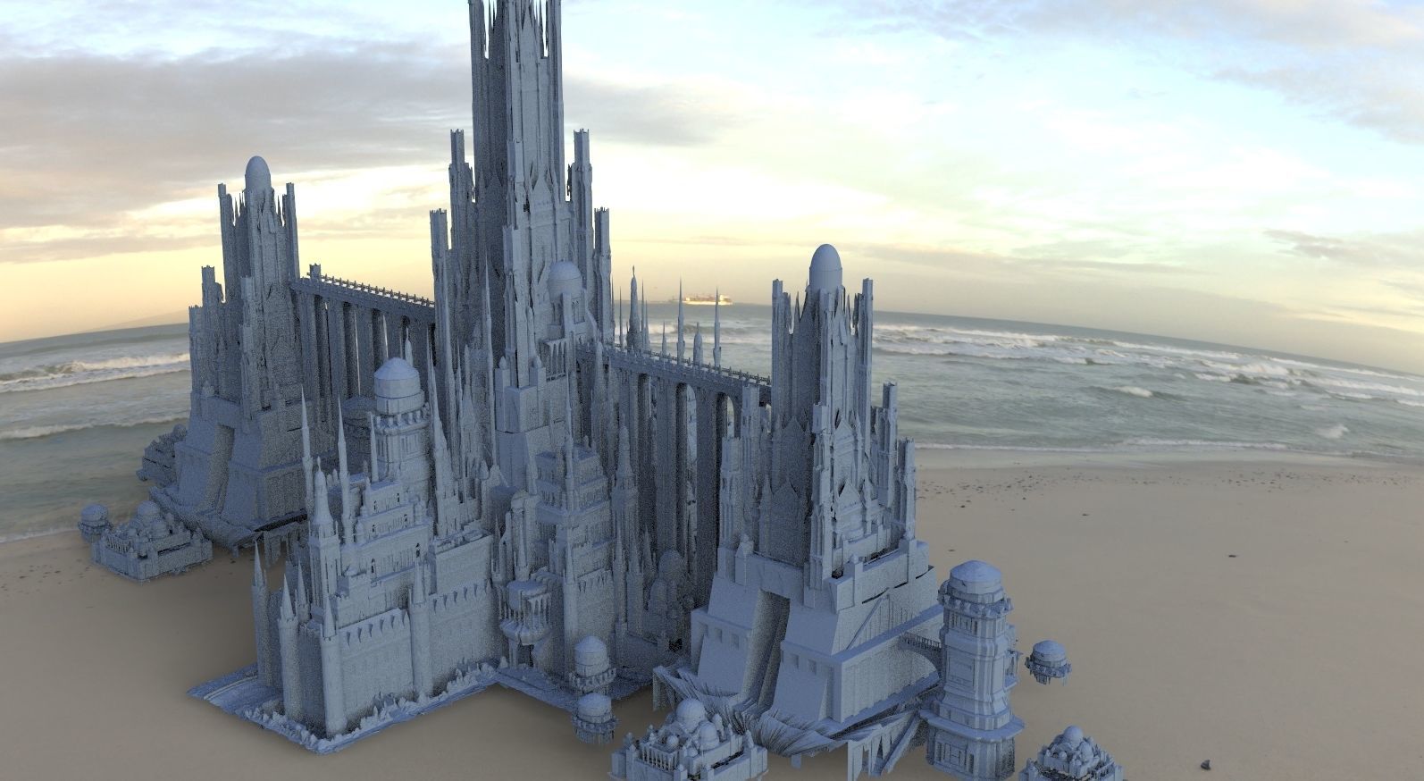 Ancient Dracula Castle city collection 1 Kit bash 3D model_2