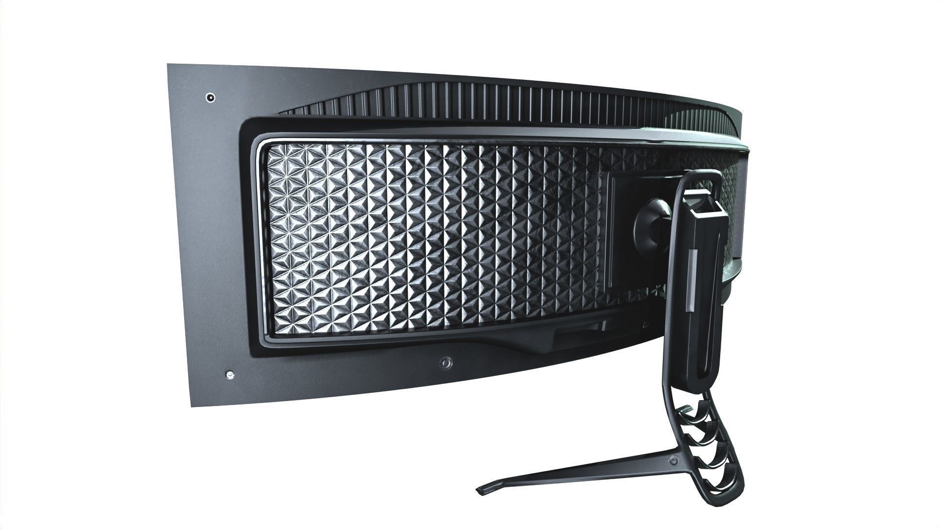 Super Ultra Wide Gaming Monitor Low-poly 3D model_5