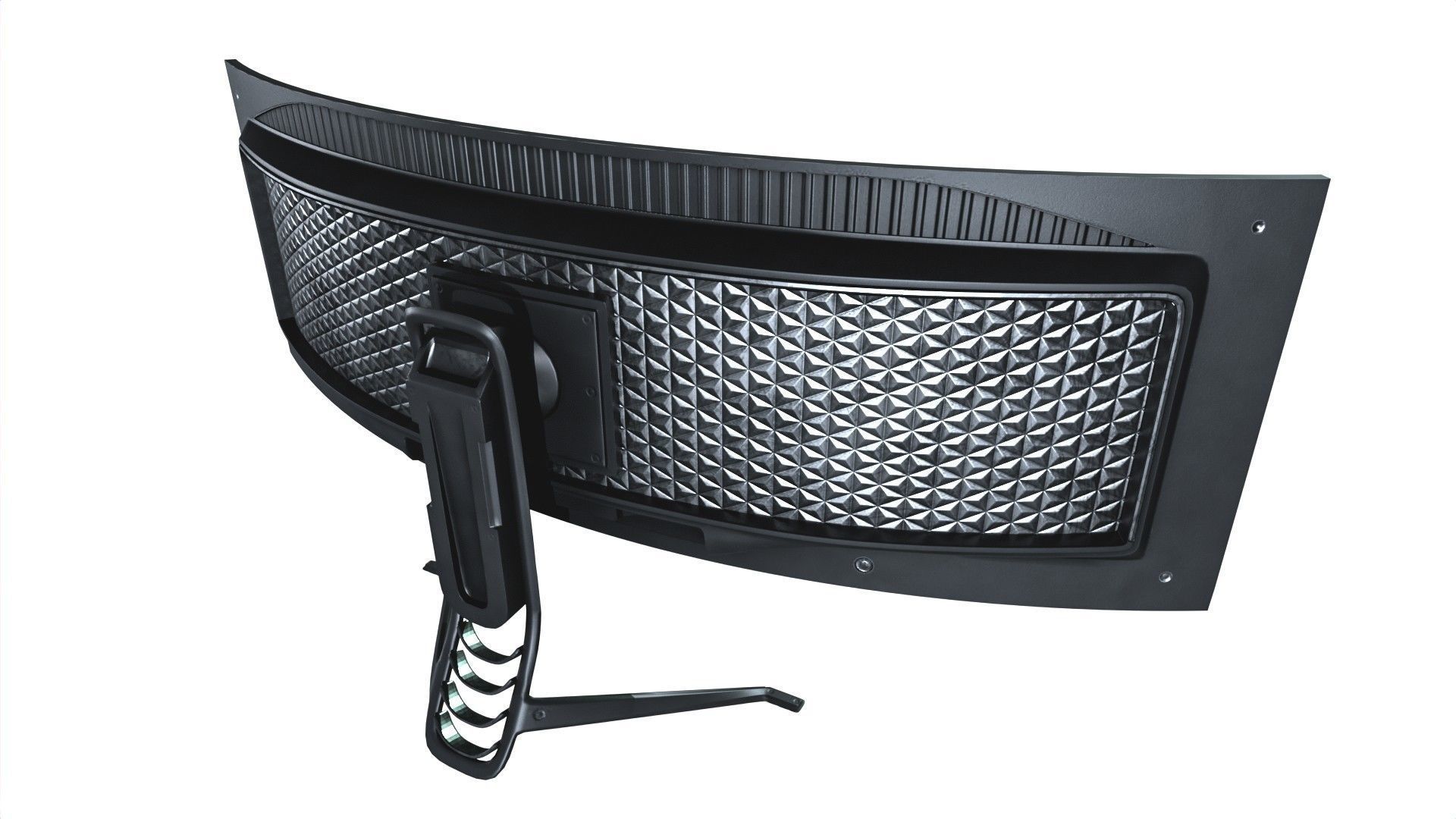 Super Ultra Wide Gaming Monitor Low-poly 3D model_6