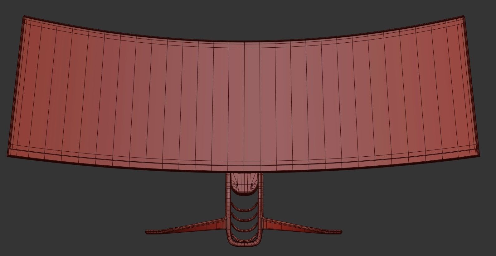 Super Ultra Wide Gaming Monitor Low-poly 3D model_21