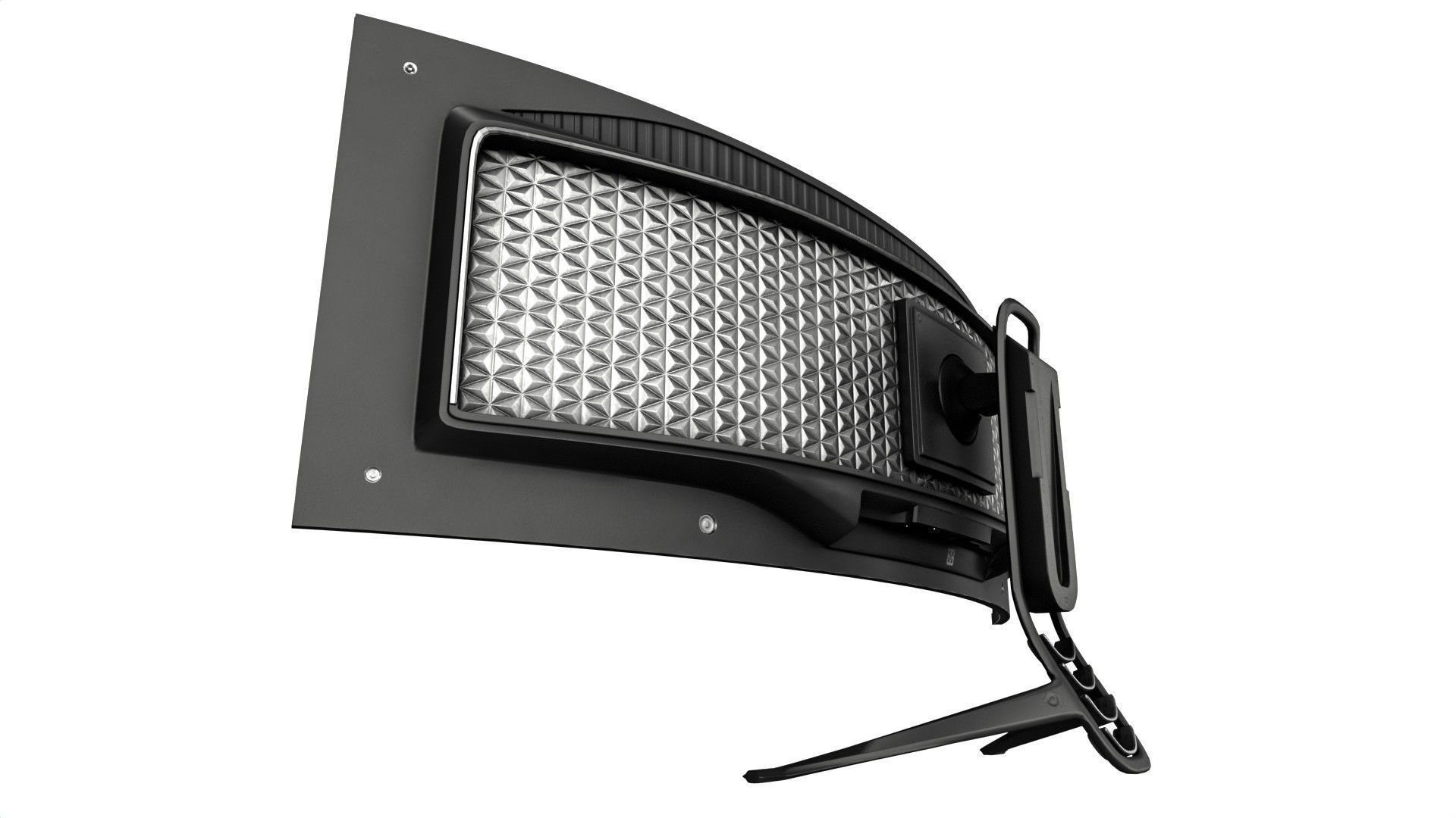 Super Ultra Wide Gaming Monitor Low-poly 3D model_10
