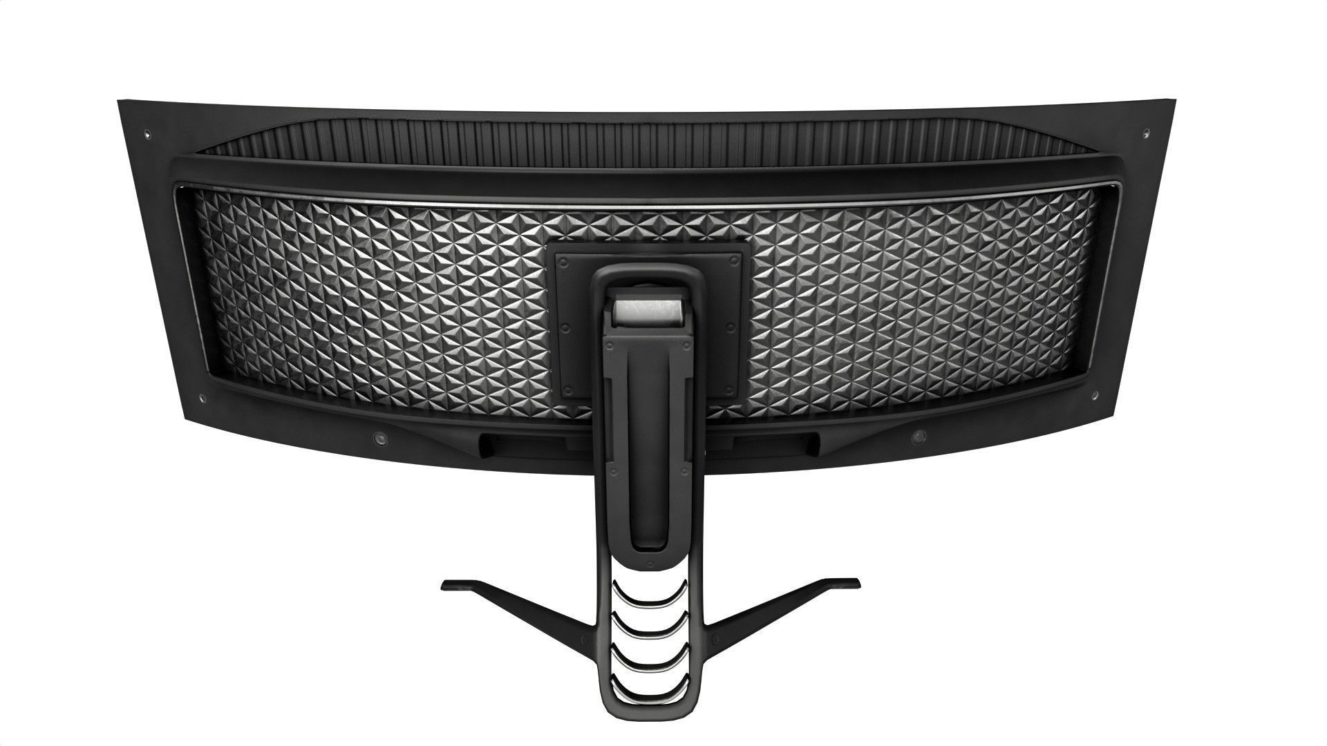 Super Ultra Wide Gaming Monitor Low-poly 3D model_9