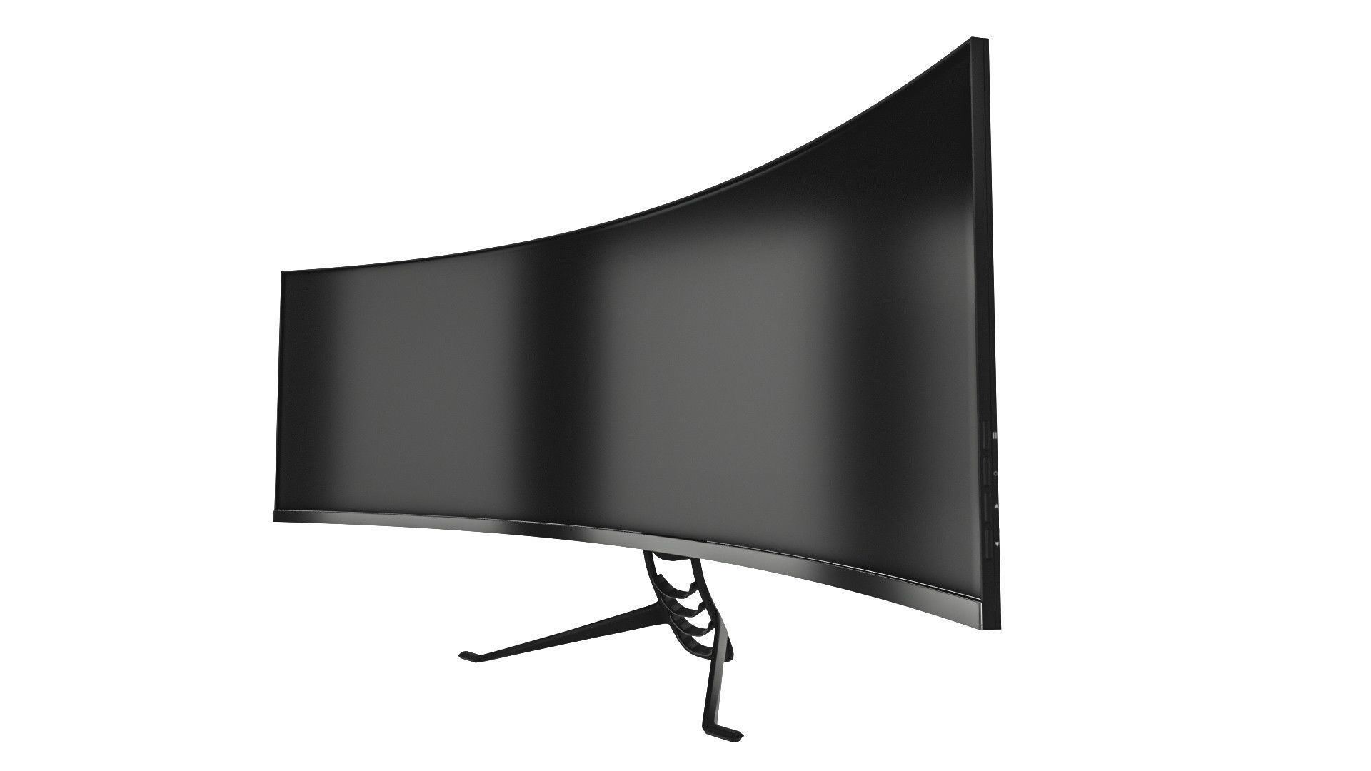 Super Ultra Wide Gaming Monitor Low-poly 3D model_7