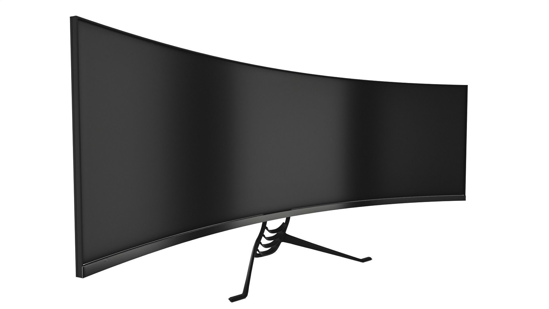 Super Ultra Wide Gaming Monitor Low-poly 3D model_11