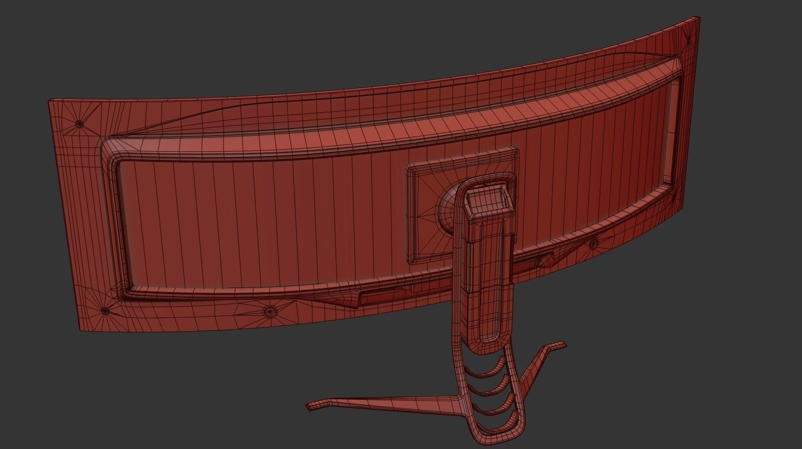 Super Ultra Wide Gaming Monitor Low-poly 3D model_20