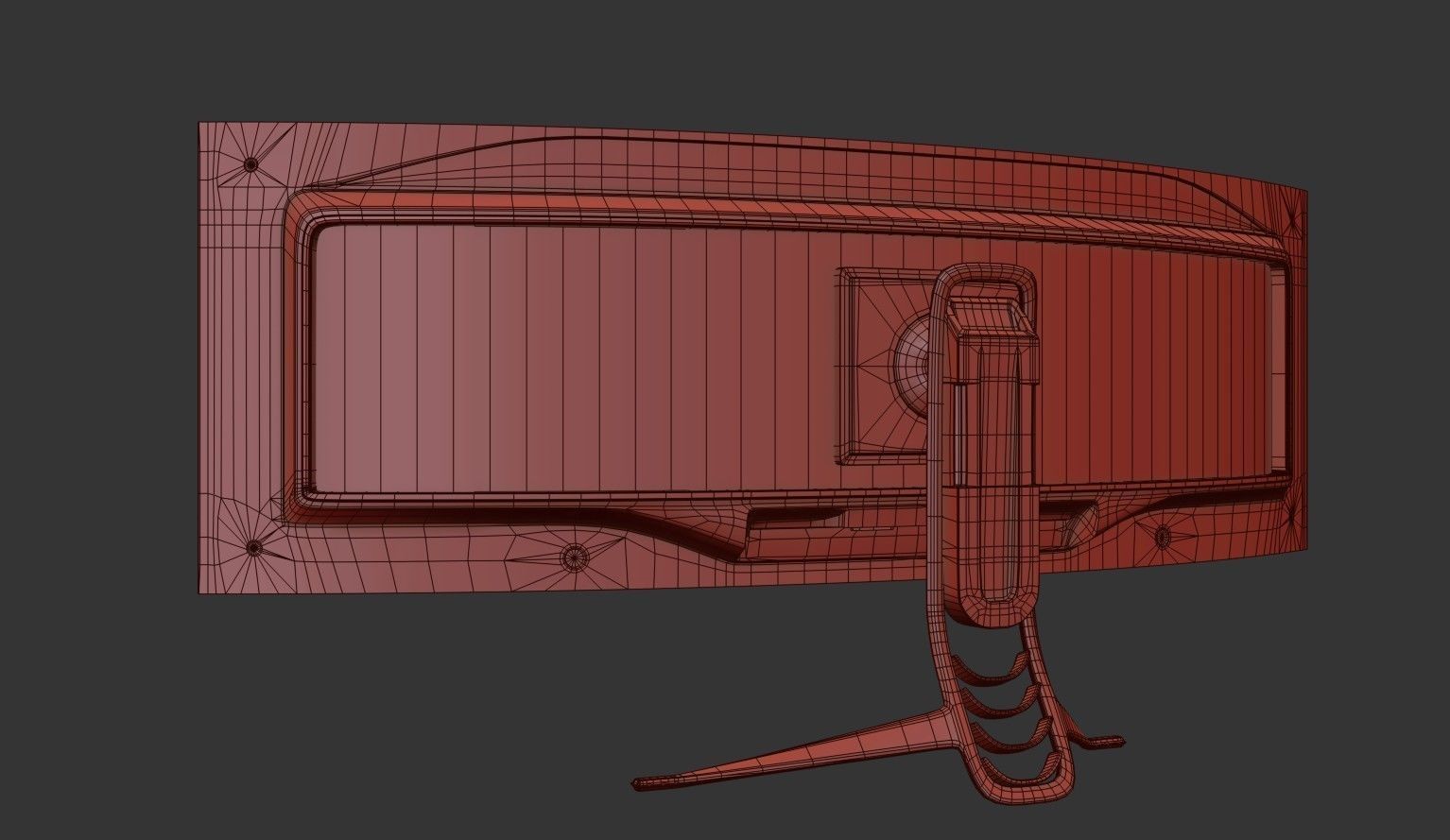 Super Ultra Wide Gaming Monitor Low-poly 3D model_18