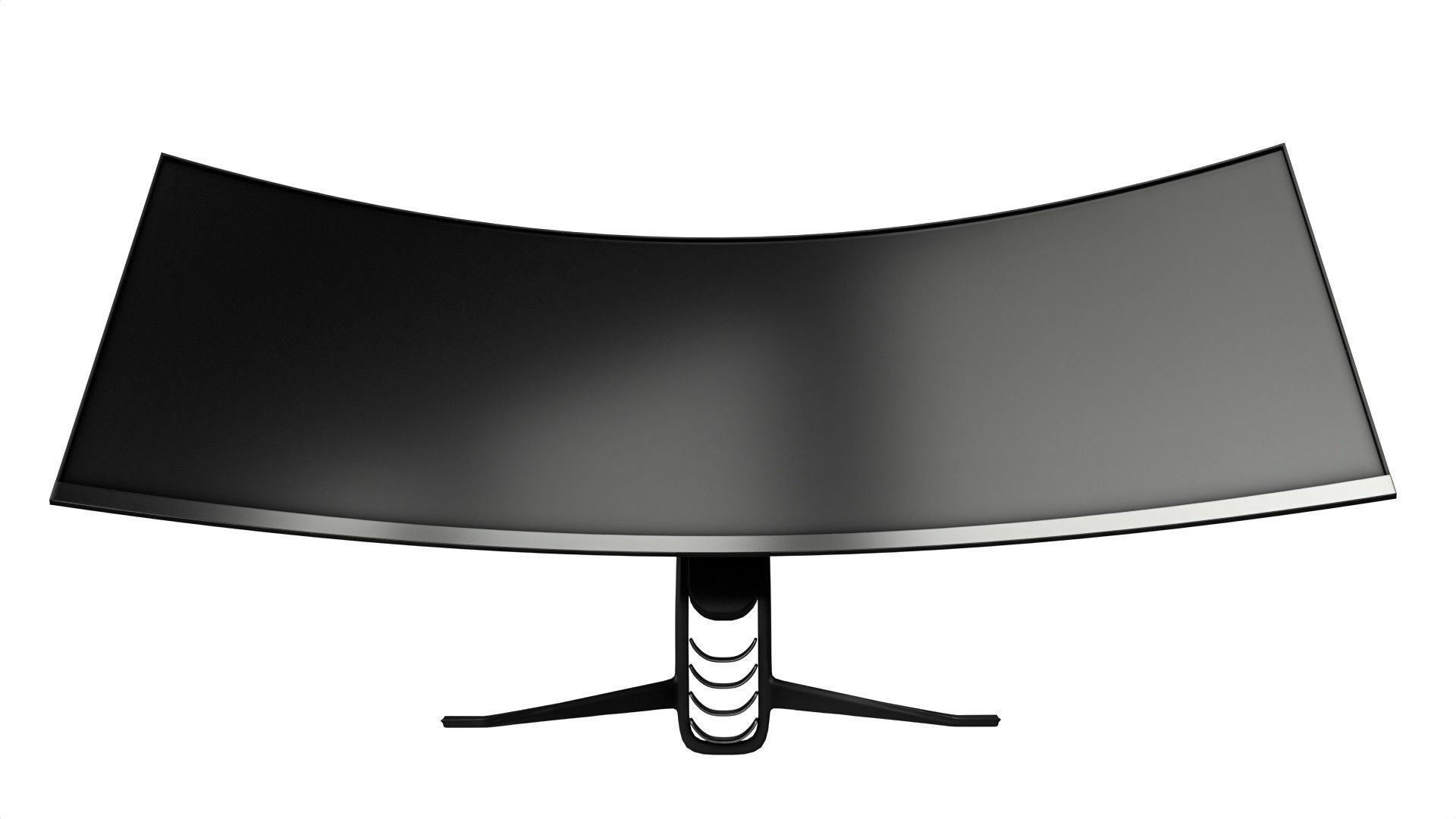 Super Ultra Wide Gaming Monitor Low-poly 3D model_4