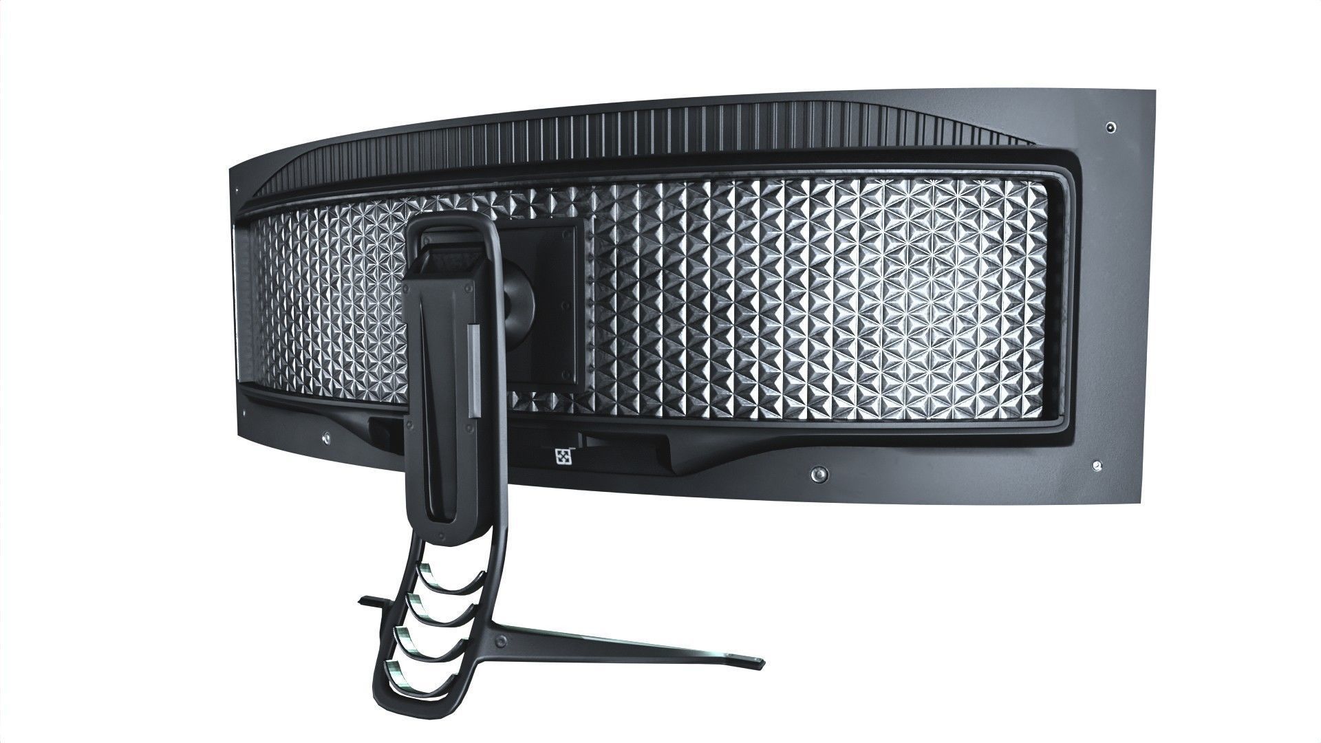 Super Ultra Wide Gaming Monitor Low-poly 3D model_2