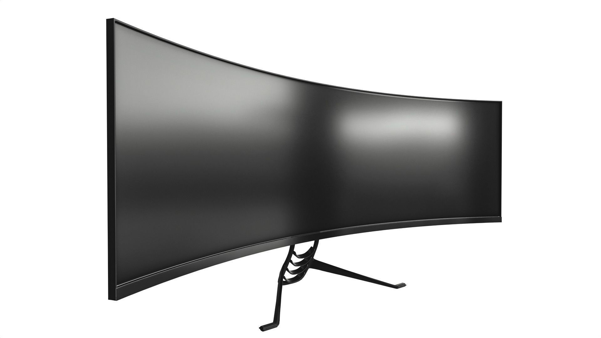 Super Ultra Wide Gaming Monitor Low-poly 3D model_1