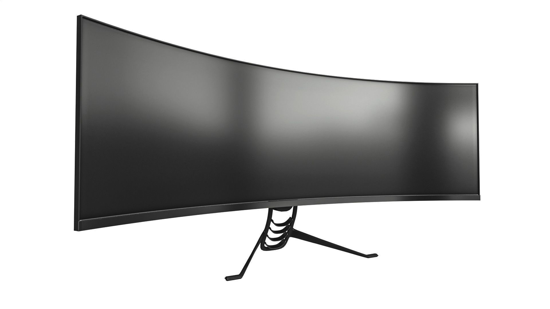Super Ultra Wide Gaming Monitor Low-poly 3D model_3