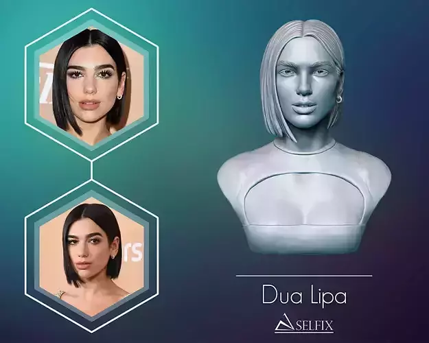 Dua Lipa portrait sculpture 3D print model