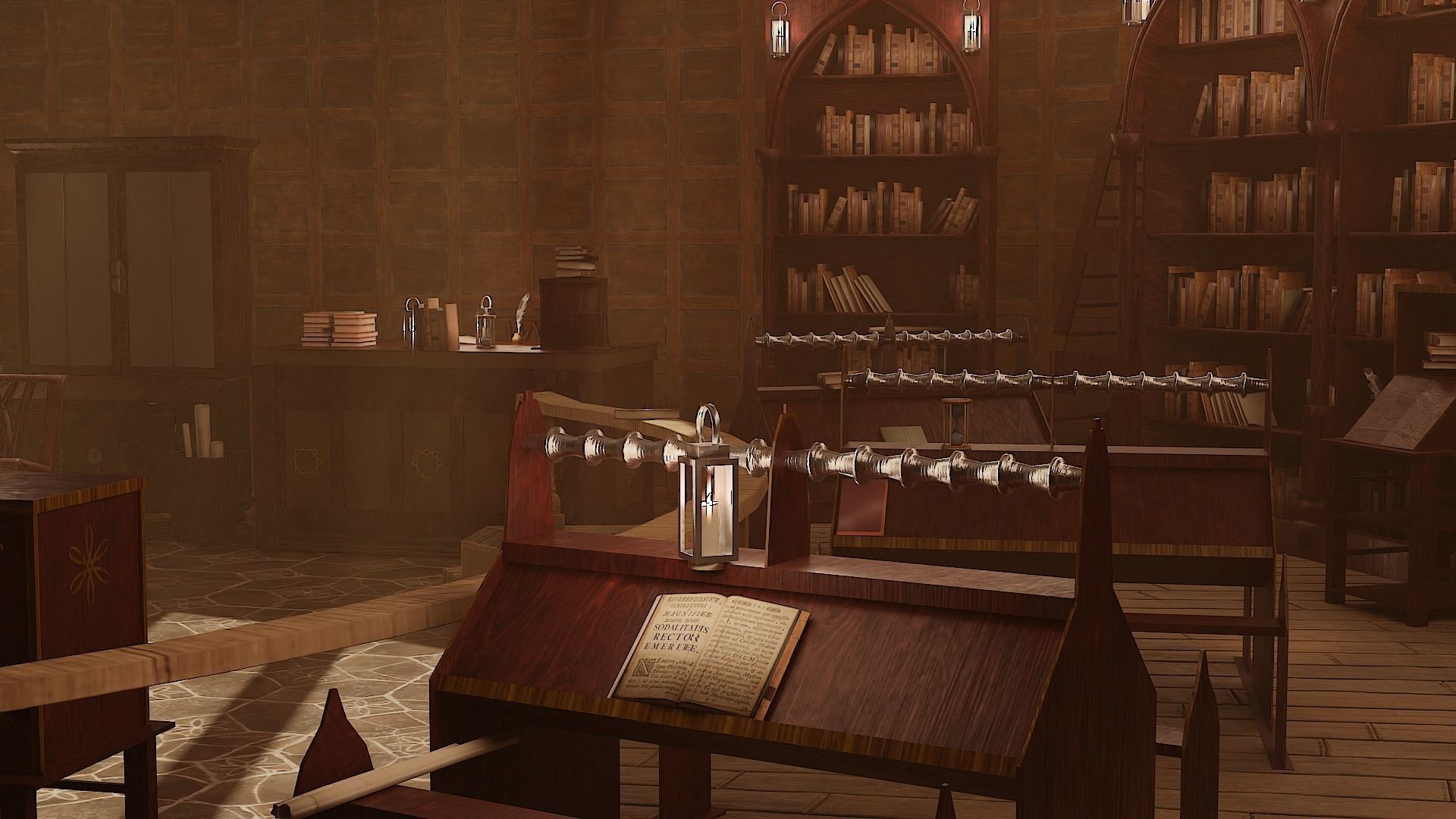 Medieval Library Model Pack Mocha Low-poly 3D model_7