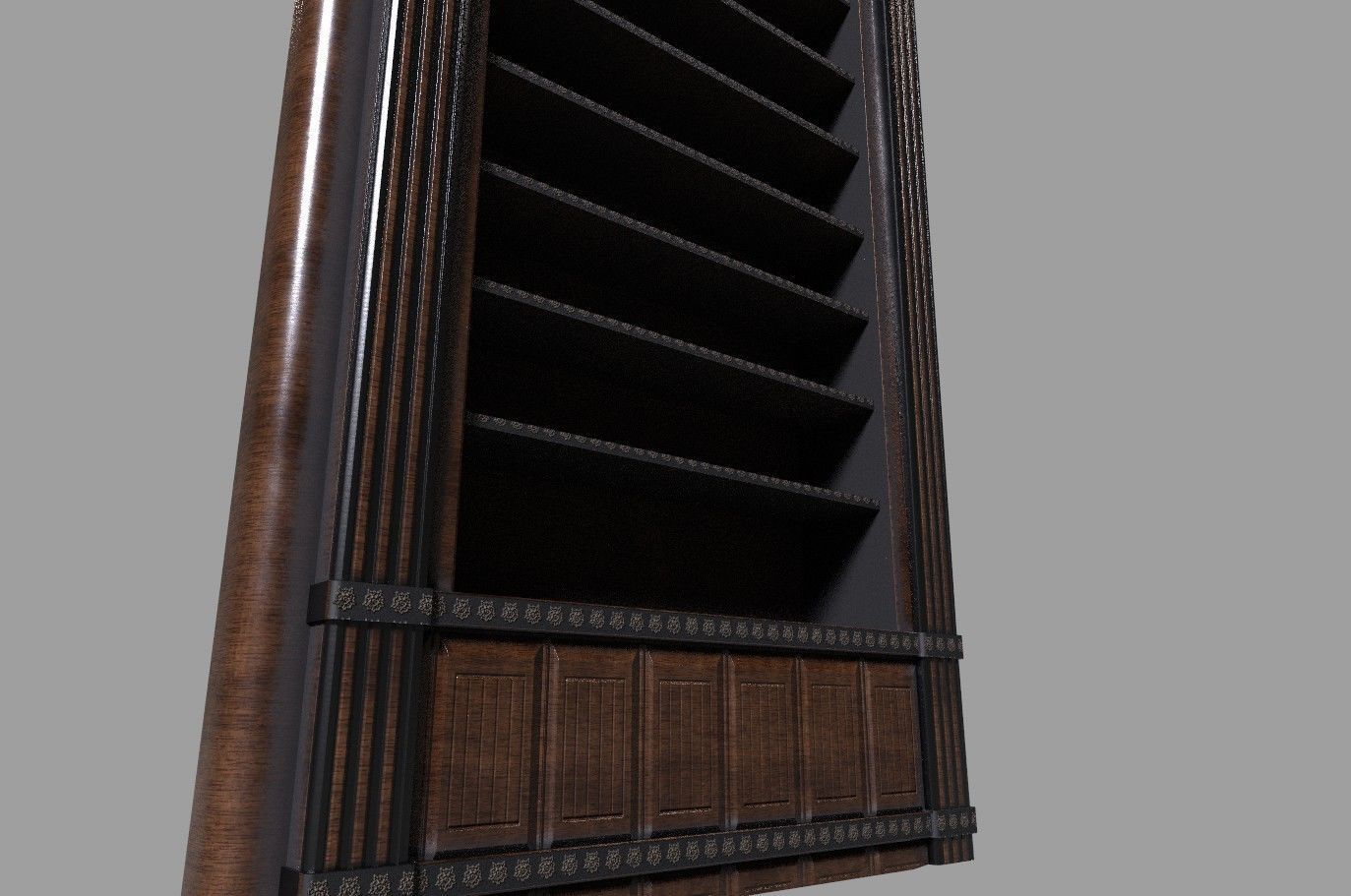 bookshelf library low poly 3d model Low-poly 3D model_10