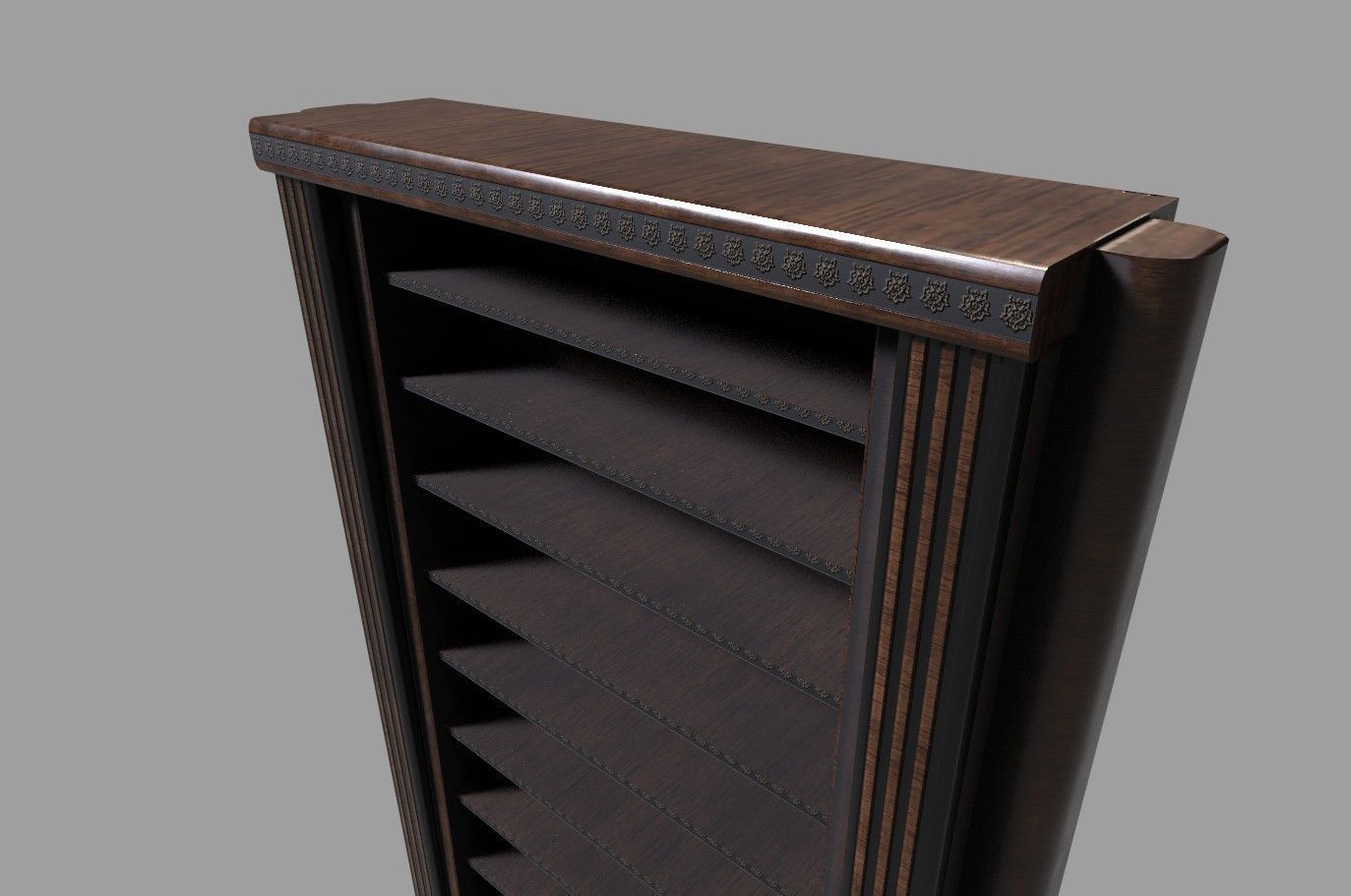 bookshelf library low poly 3d model Low-poly 3D model_8