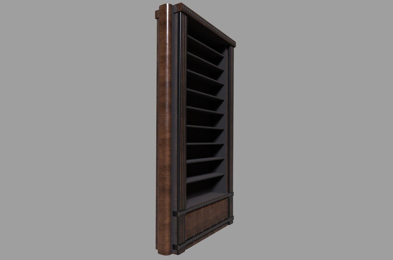 bookshelf library low poly 3d model Low-poly 3D model_2