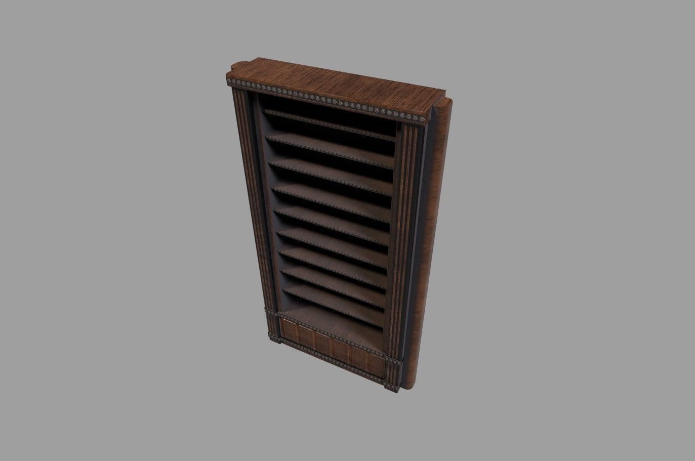 bookshelf library low poly 3d model Low-poly 3D model_6