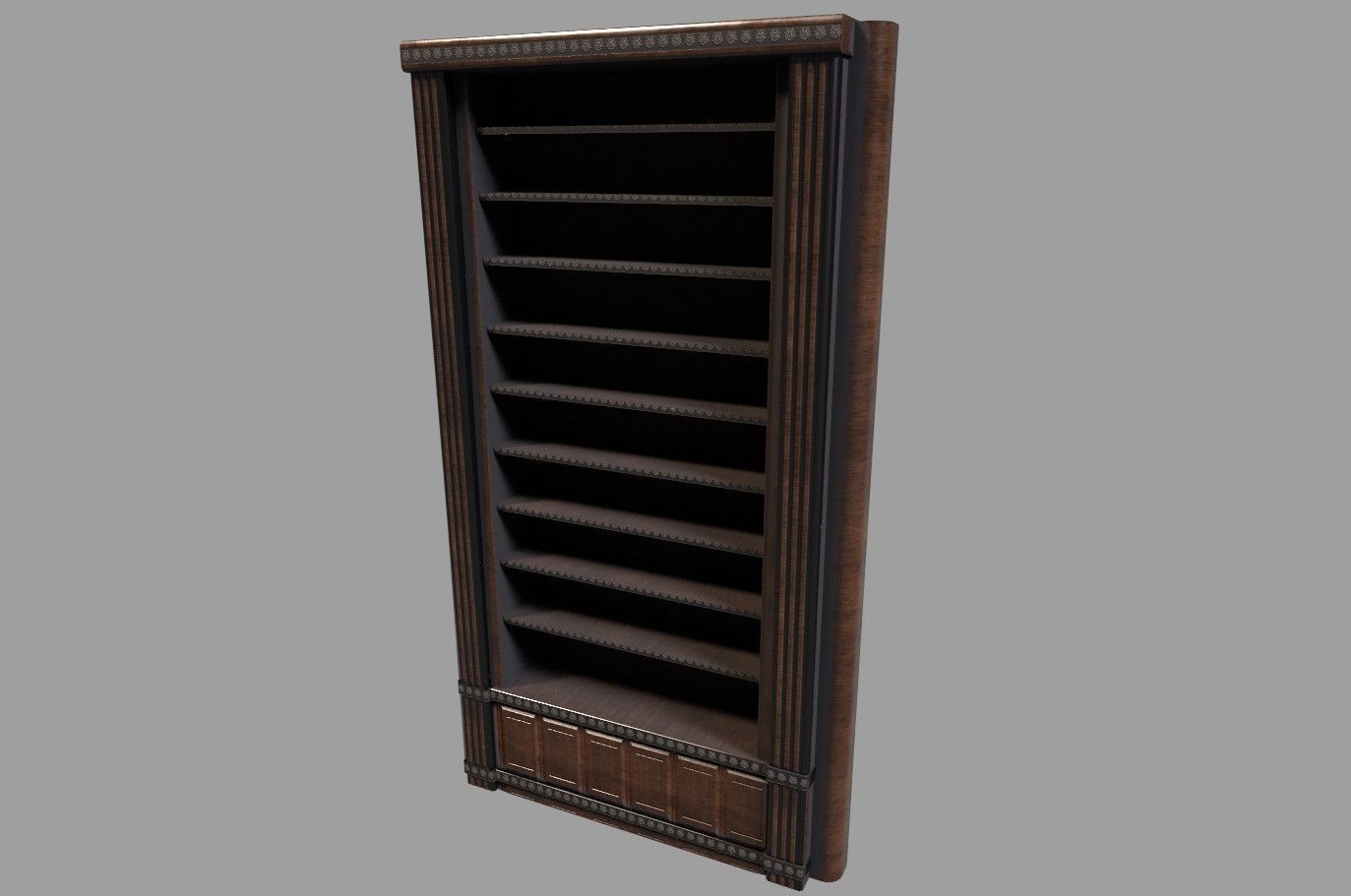 bookshelf library low poly 3d model Low-poly 3D model_1