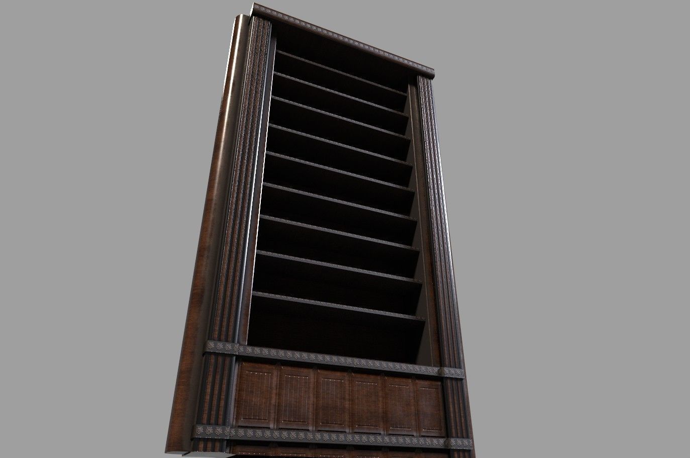 bookshelf library low poly 3d model Low-poly 3D model_11