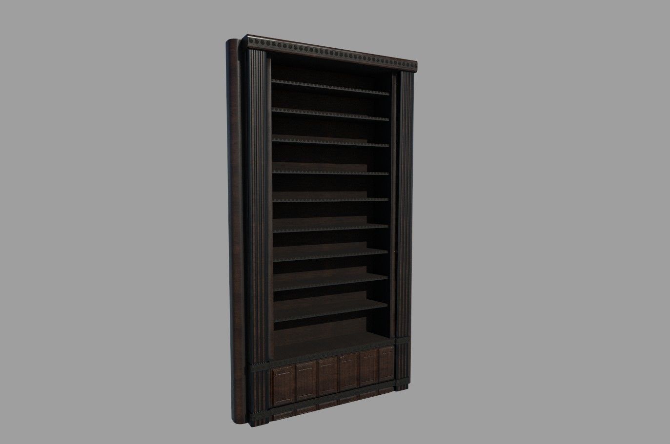 bookshelf library low poly 3d model Low-poly 3D model_3