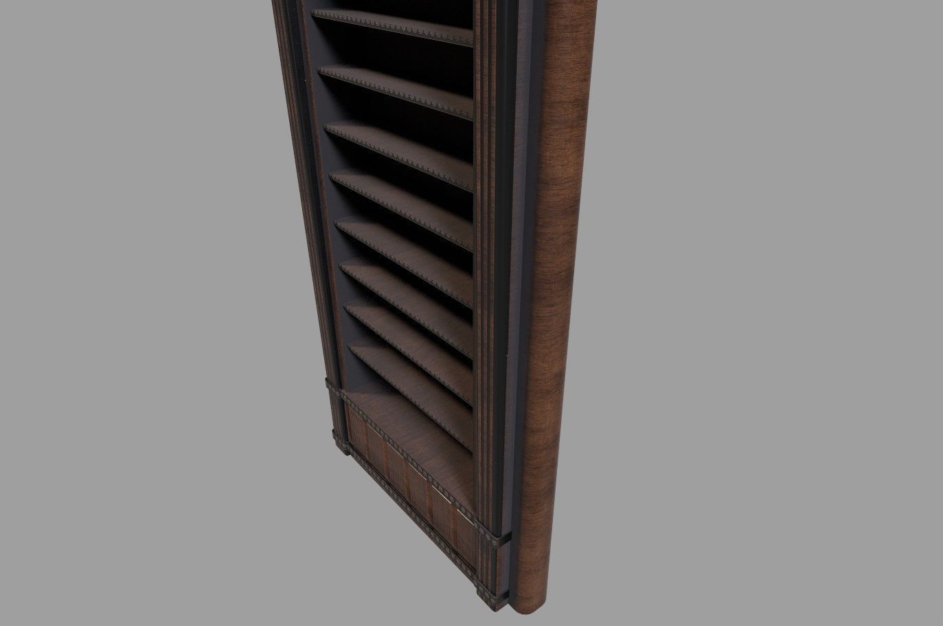 bookshelf library low poly 3d model Low-poly 3D model_4