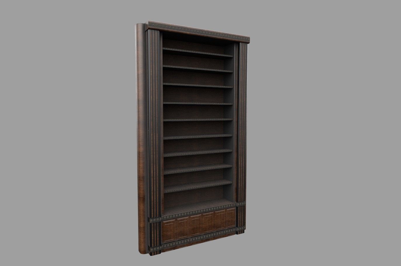 bookshelf library low poly 3d model Low-poly 3D model_5