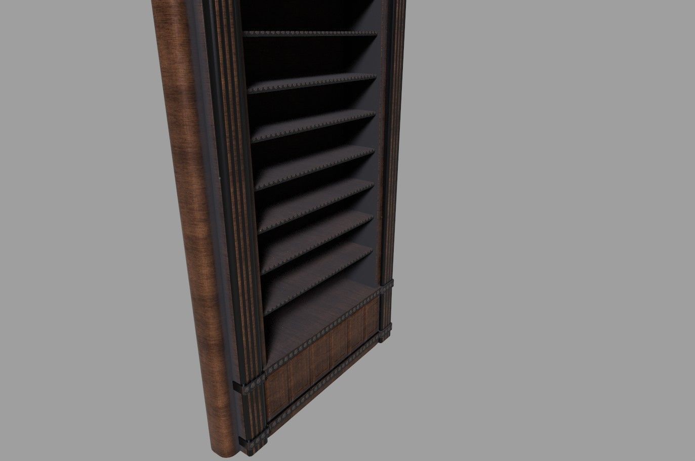 bookshelf library low poly 3d model Low-poly 3D model_7