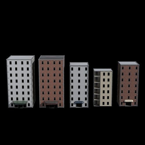Urban Cityscape Pack  low-poly 3d model Low-poly 3D model 6