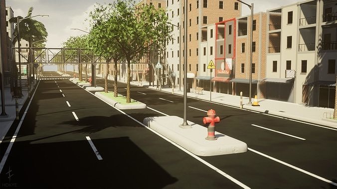 Urban Cityscape Pack  low-poly 3d model Low-poly 3D model 3