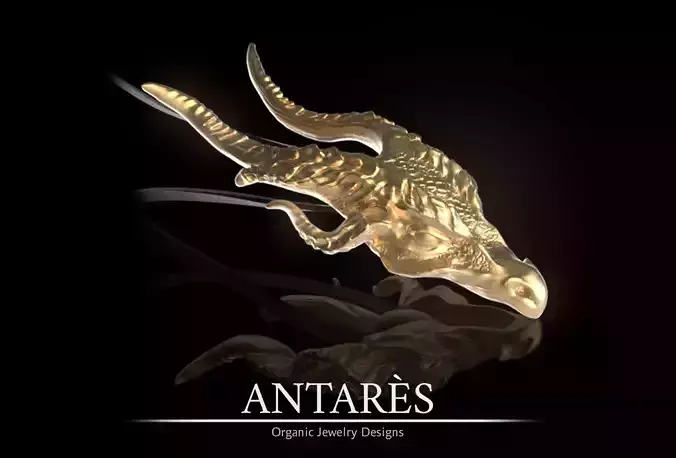 Dragon head pendant by Antares Joaillerie 