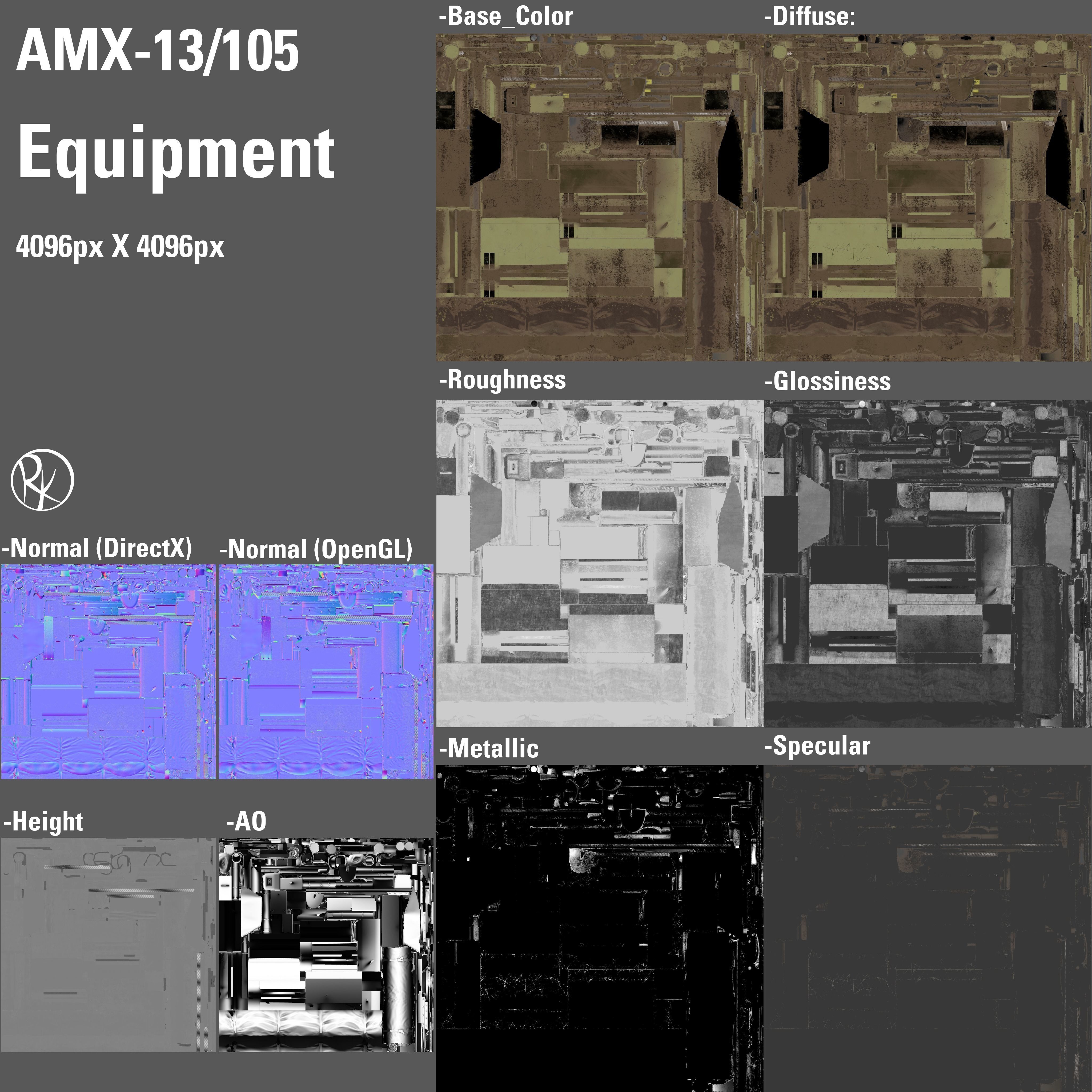 AMX-13 105 PBR Model 3D model_28
