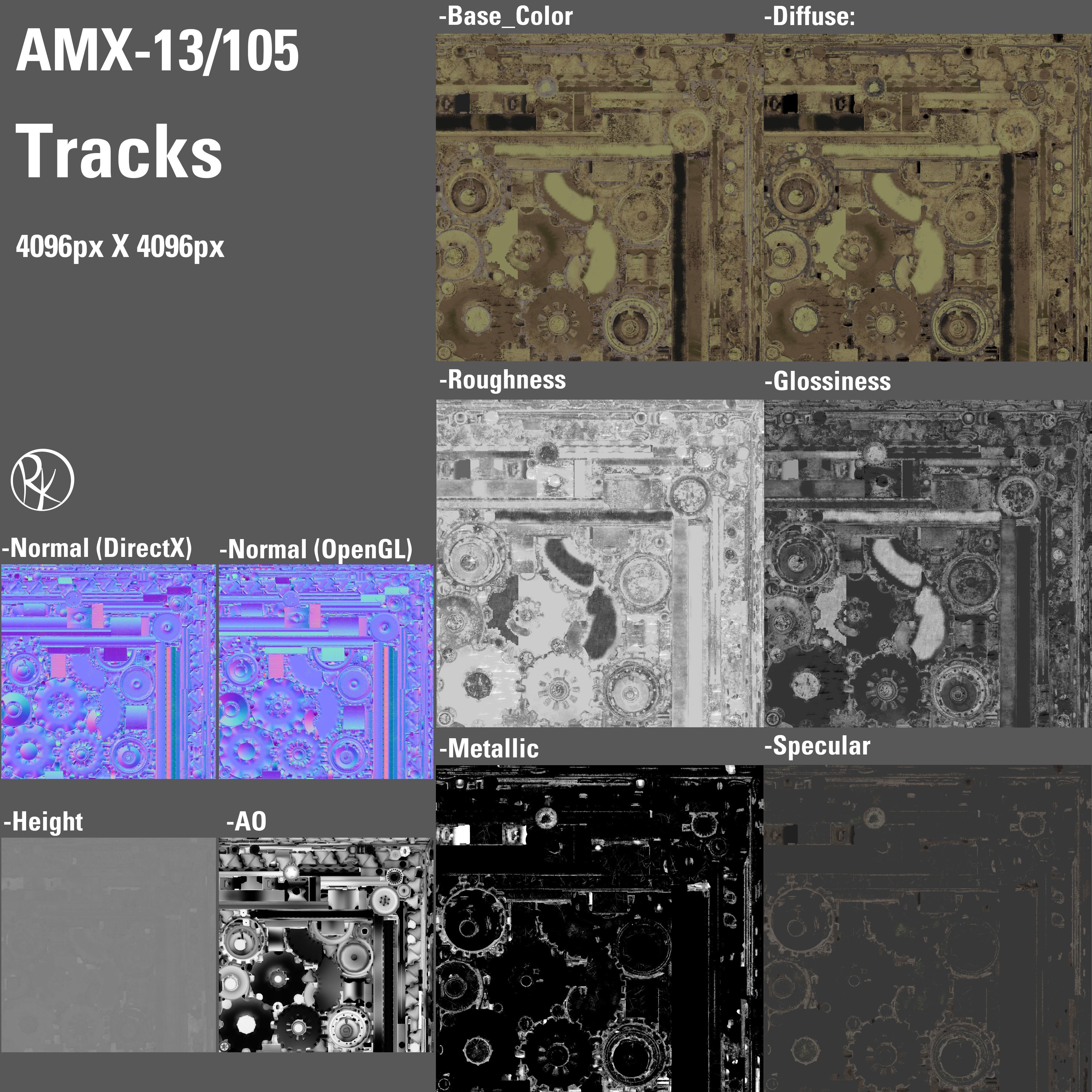 AMX-13 105 PBR Model 3D model_27