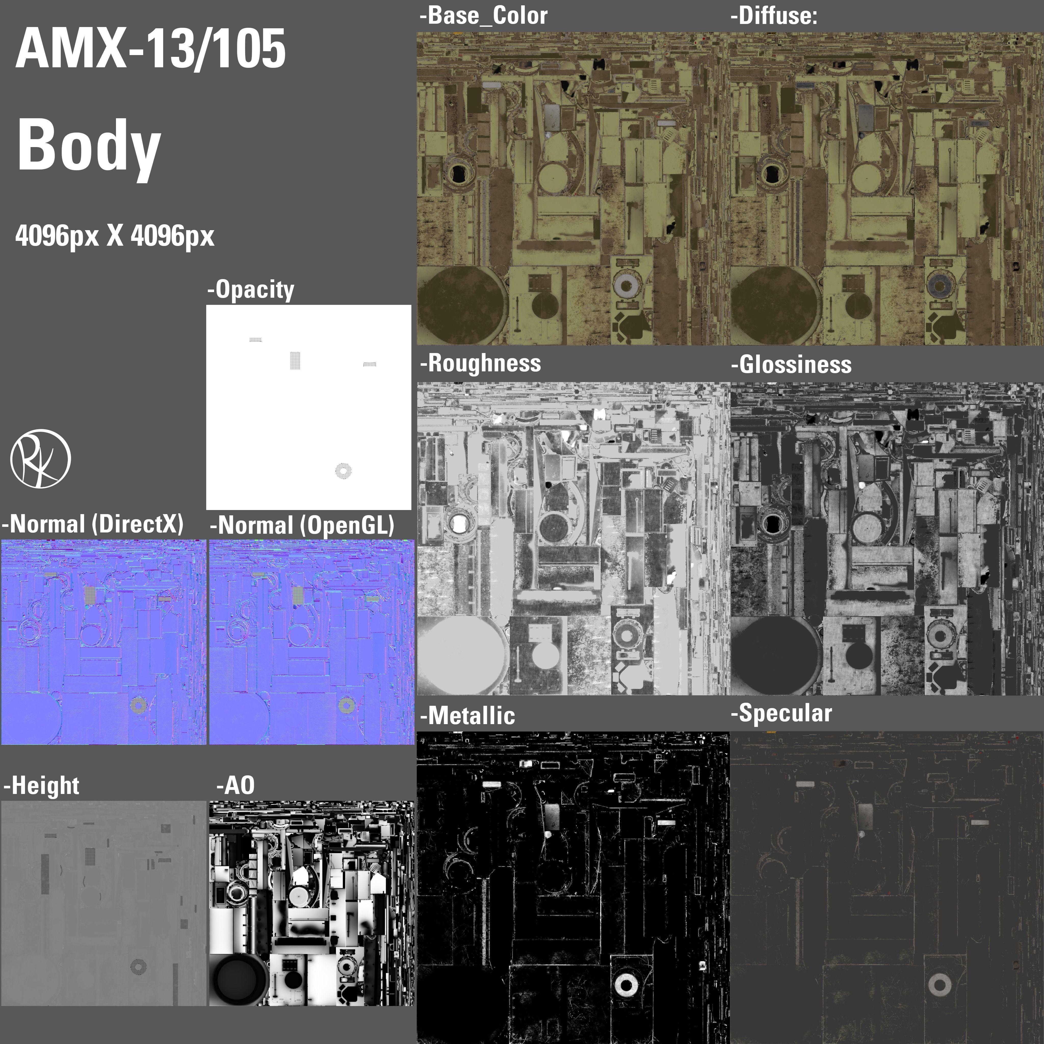 AMX-13 105 PBR Model 3D model_25