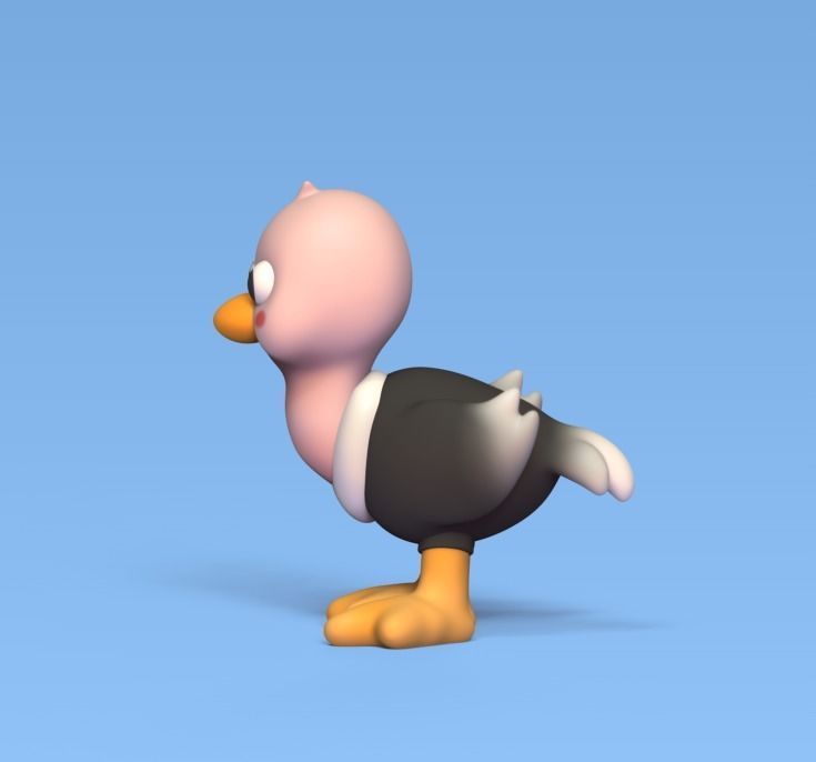 Cute Ostrich 3D print model_1