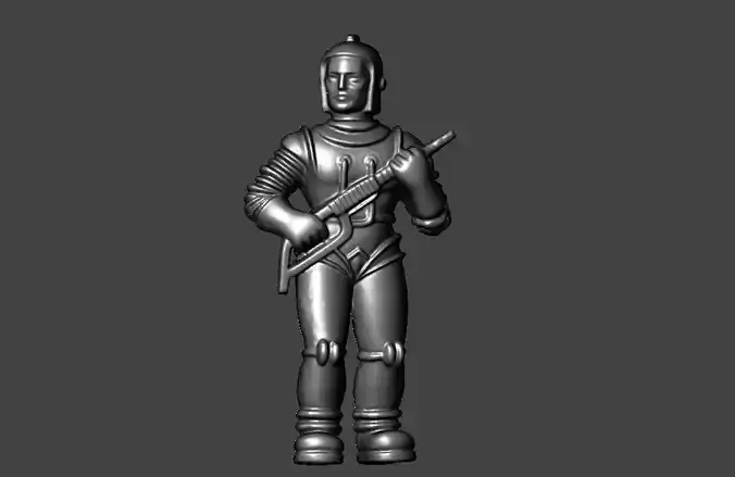 Vintage Italian spaceman figurine scan 3D print model
