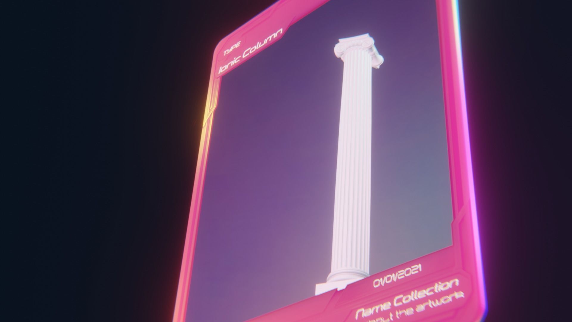 Infinite Background NFT Card Template - Animated in Blender Low-poly 3D model_3