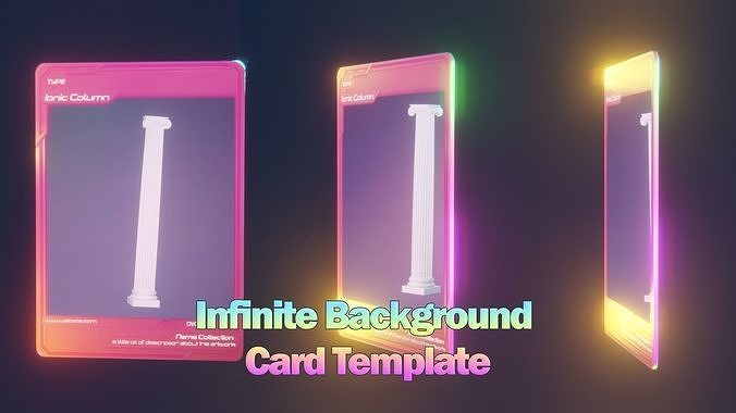Infinite Background NFT Card Template - Animated in Blender Low-poly 3D model