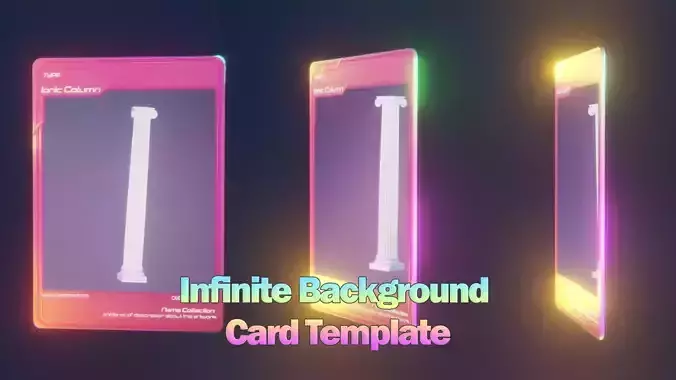 Infinite Background NFT Card Template - Animated in Blender Low-poly 3D model