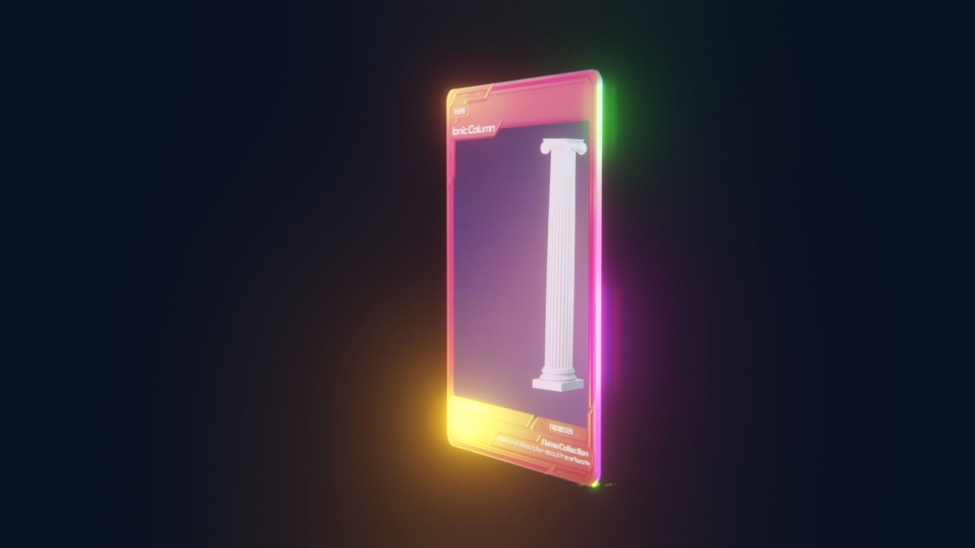 Infinite Background NFT Card Template - Animated in Blender Low-poly 3D model_7