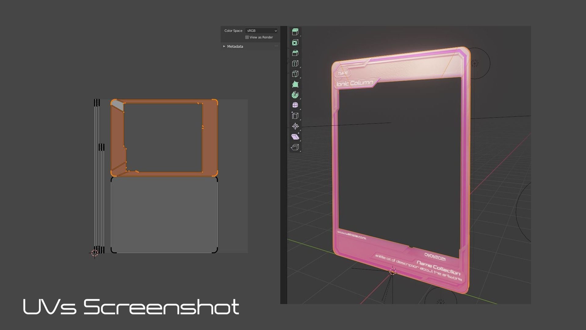 Infinite Background NFT Card Template - Animated in Blender Low-poly 3D model_10