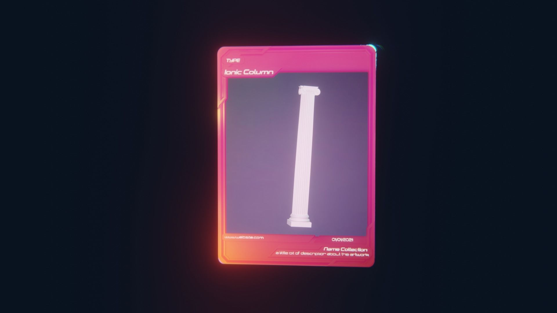 Infinite Background NFT Card Template - Animated in Blender Low-poly 3D model_5