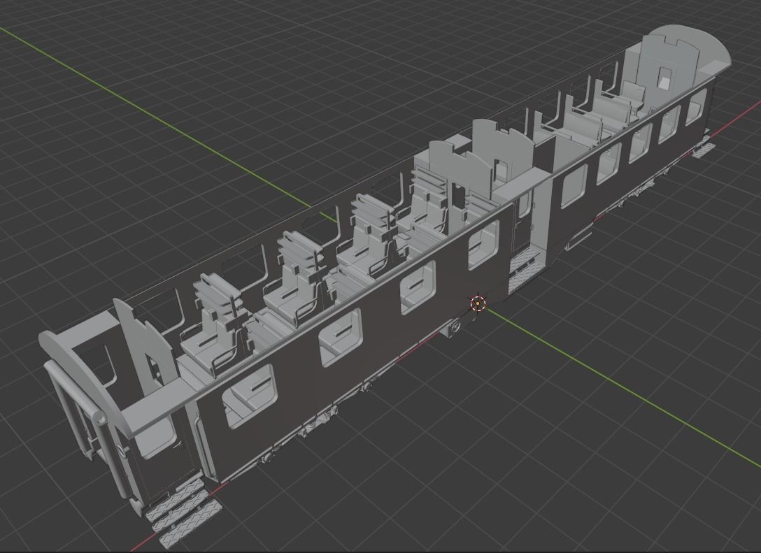 H0 1-87 scale Umbauwagen AB4yg 1st and 2nd class 3D print model_9
