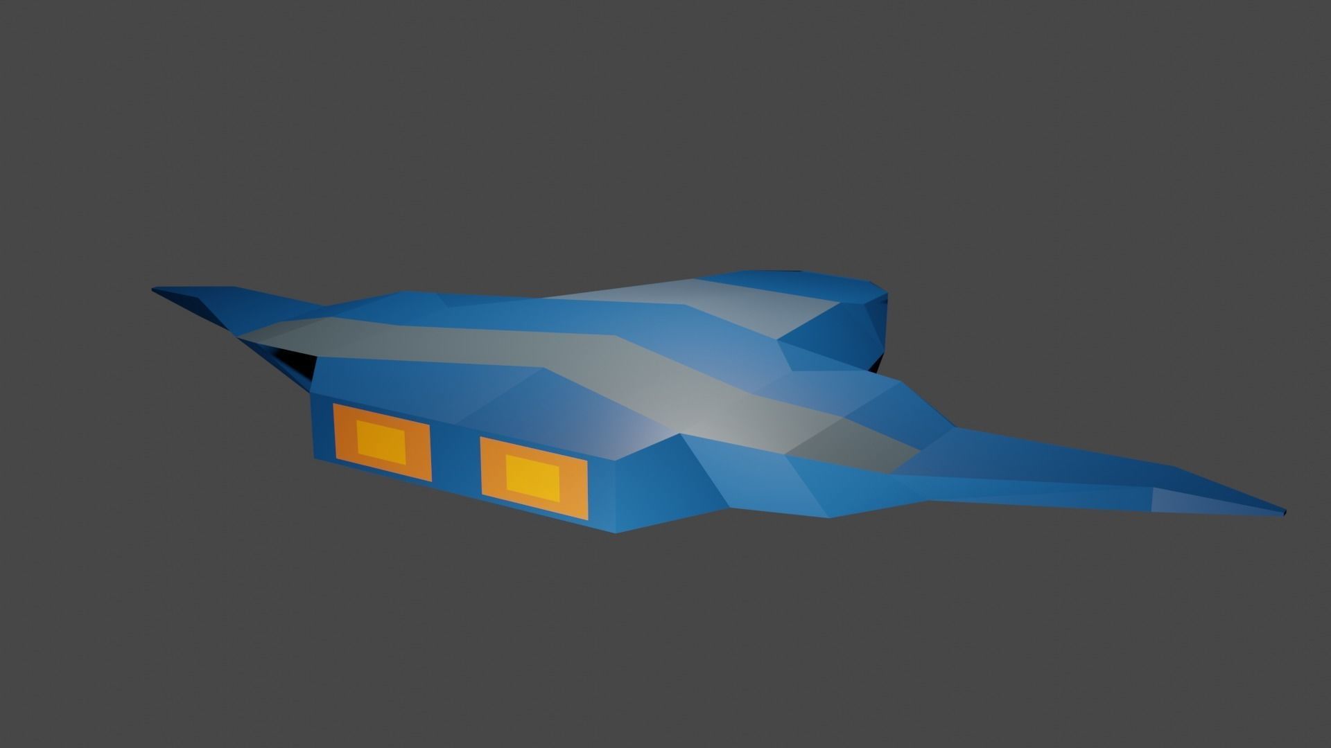 Blue Spaceship 3D model_3