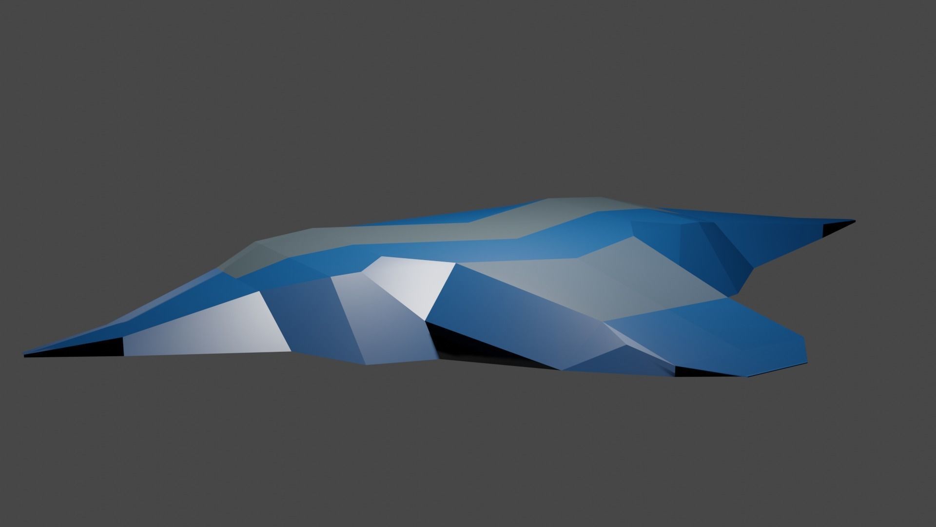 Blue Spaceship 3D model_2