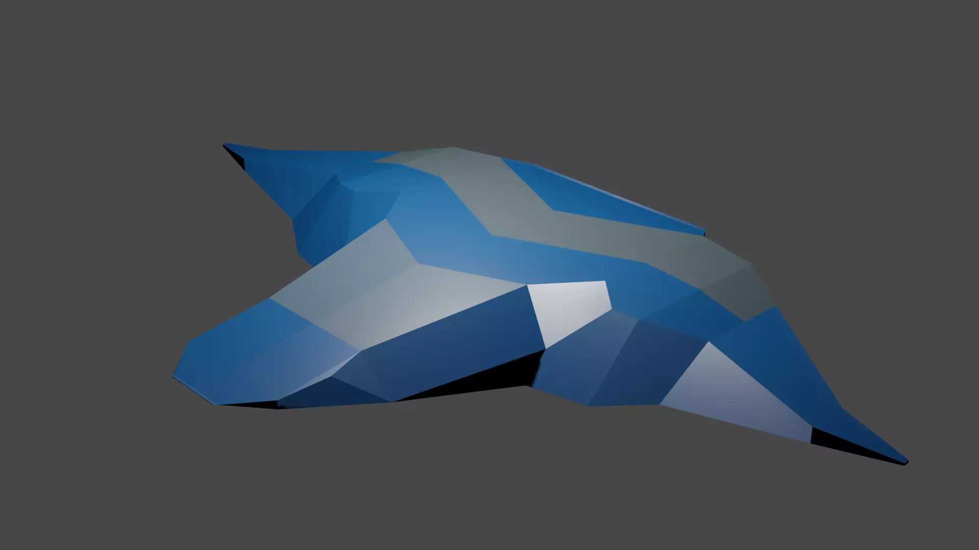 Blue Spaceship 3D model_0