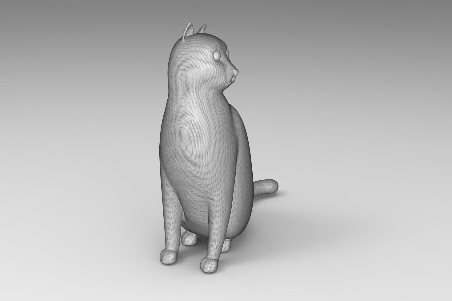 Cat Model with eyes 3D model_6